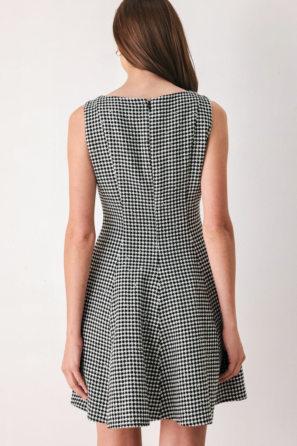 MONOCHROME SPARK BLACK/WHITE SEQUIN SKATER MINI DRESS - Flying Tomato - Flyclothing LLC