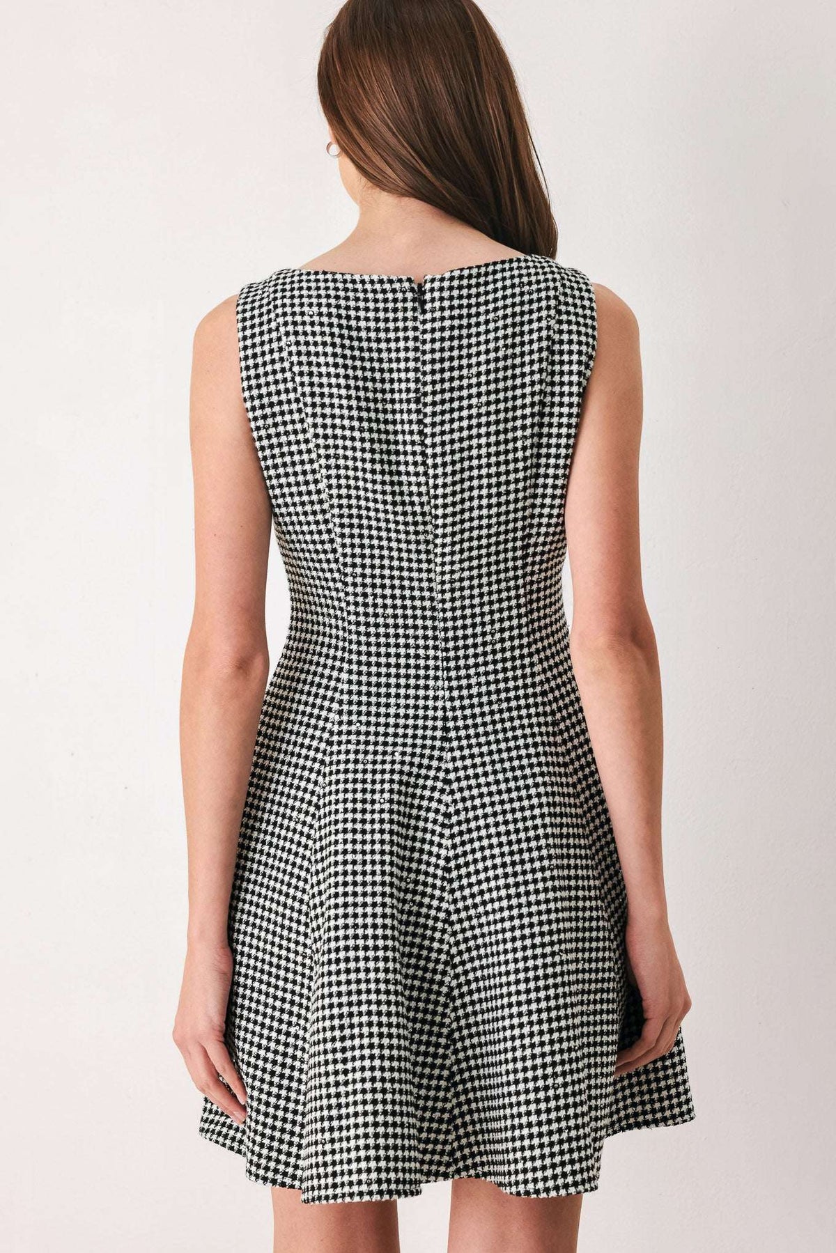 MONOCHROME SPARK BLACK/WHITE SEQUIN SKATER MINI DRESS - Flying Tomato - Flyclothing LLC