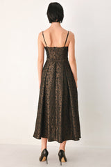 GOLDEN HOUR ROMANCE JACQUARD MIDI DRESS