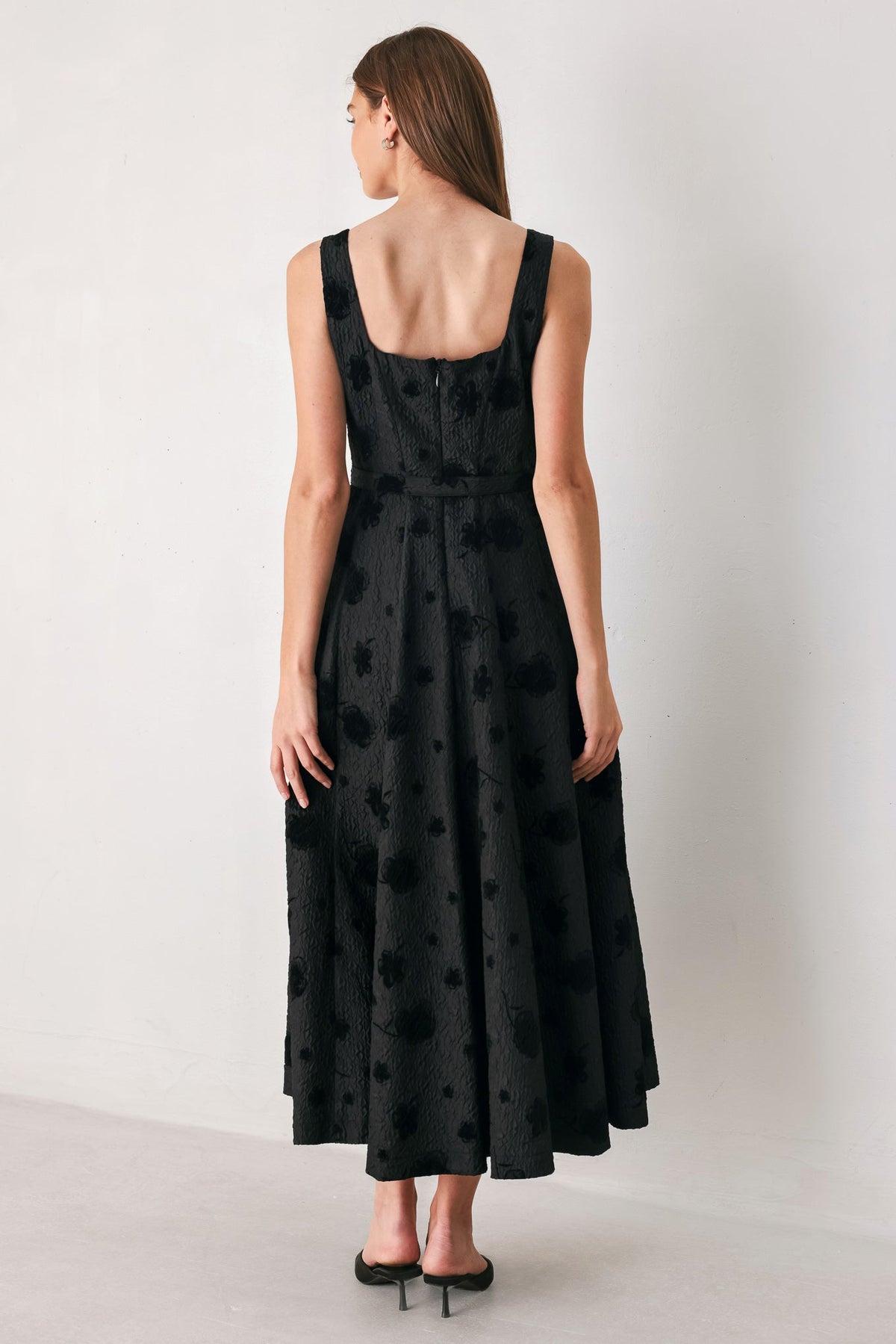 MIDNIGHT DRAMA BLACK STATEMENT MIDI DRESS - Flying Tomato - Flyclothing LLC