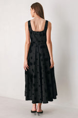 MIDNIGHT DRAMA BLACK STATEMENT MIDI DRESS - Flying Tomato - Flyclothing LLC