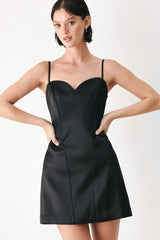 MIDNIGHT CORSET WOVEN MINI DRESS