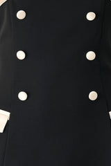 PARISIAN POISE BLACK/CREAM STRAPLESS BUTTON MIDI DRESS - Flying Tomato - Flyclothing LLC