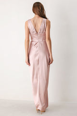 ROSE SCULPT PINK CORSET TULIP-SKIRT MAXI DRESS - Flying Tomato - Flyclothing LLC