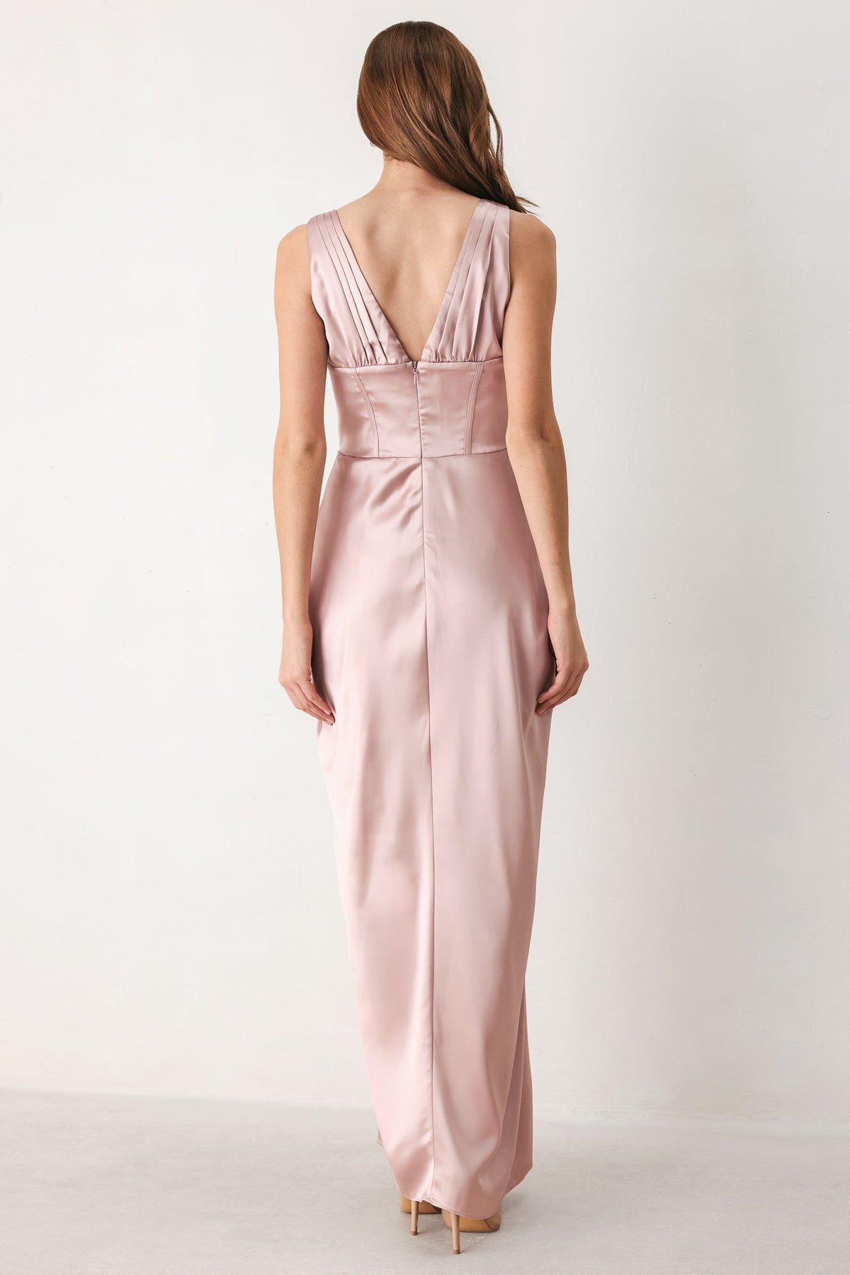 ROSE SCULPT PINK CORSET TULIP-SKIRT MAXI DRESS - Flying Tomato - Flyclothing LLC