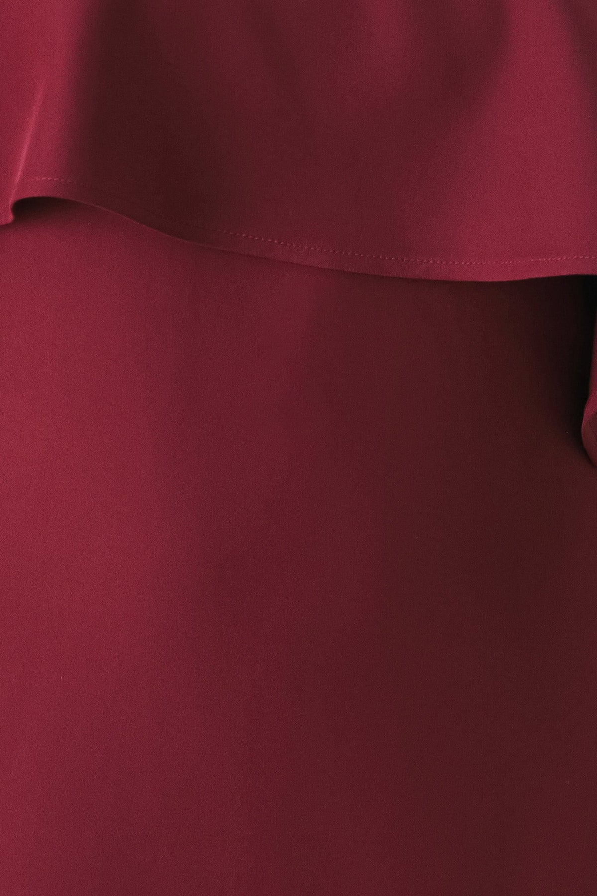 WINE CASCADE BURGUNDY ONE-SHOULDER RUFFLE MIDI DRESS - Flying Tomato - Flyclothing LLC