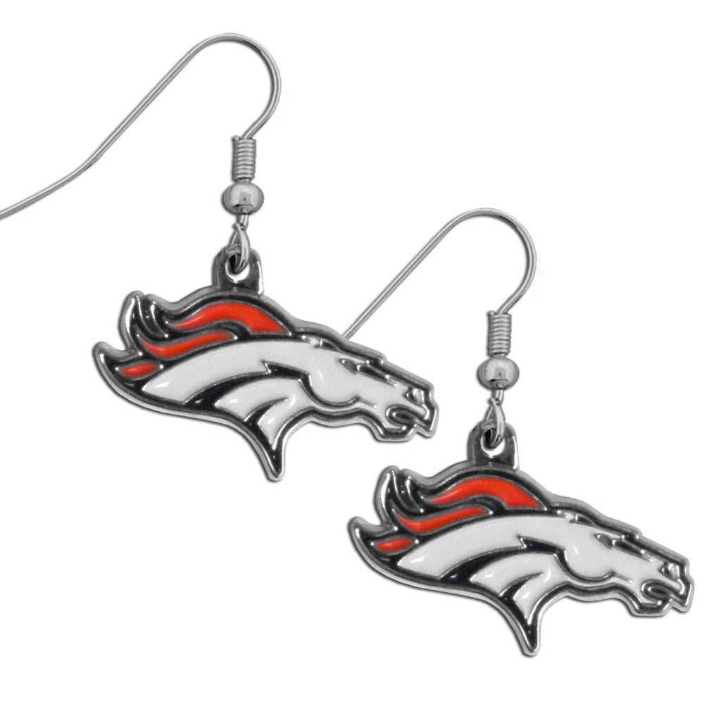 Denver Broncos Chrome Dangle Earrings - Denver Broncos - Flyclothing LLC