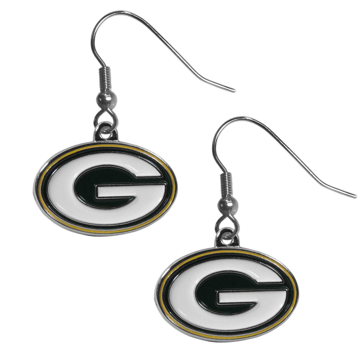 Green Bay Packers Chrome Dangle Earrings - Green Bay Packers - Flyclothing LLC