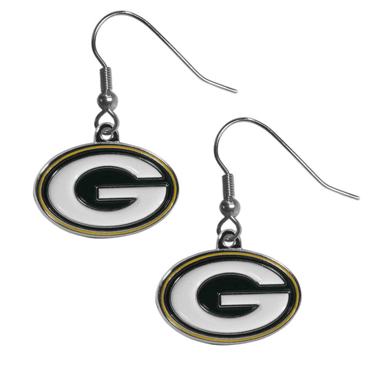 Green Bay Packers Chrome Dangle Earrings - Green Bay Packers - Flyclothing LLC