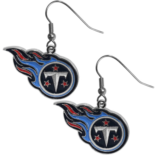 Tennessee Titans Chrome Dangle Earrings - Tennessee Titans - Flyclothing LLC