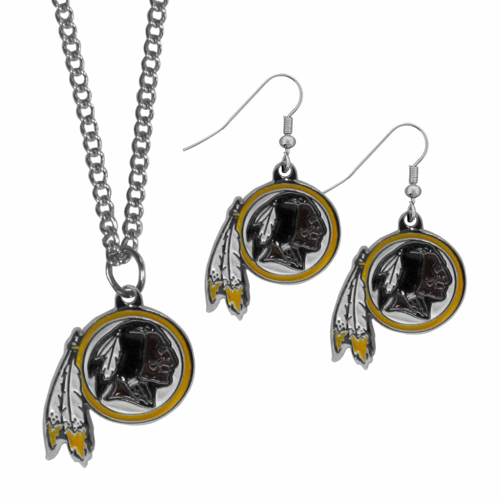 Washington Commanders Dangle Earrings and Chain Necklace Set - Siskiyou Buckle