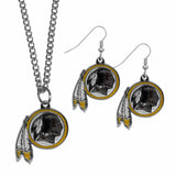 Washington Commanders Dangle Earrings and Chain Necklace Set - Siskiyou Buckle