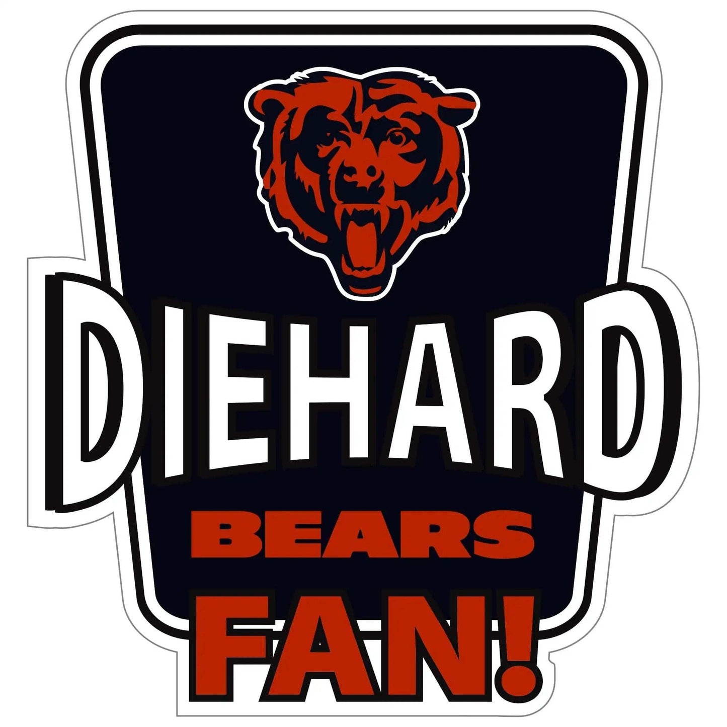Chicago Bears Die-Hard Fan Auto Decal - Chicago Bears - Flyclothing LLC