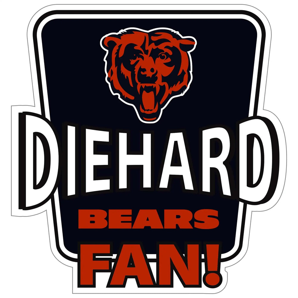 Chicago Bears Die-Hard Fan Auto Decal - Chicago Bears