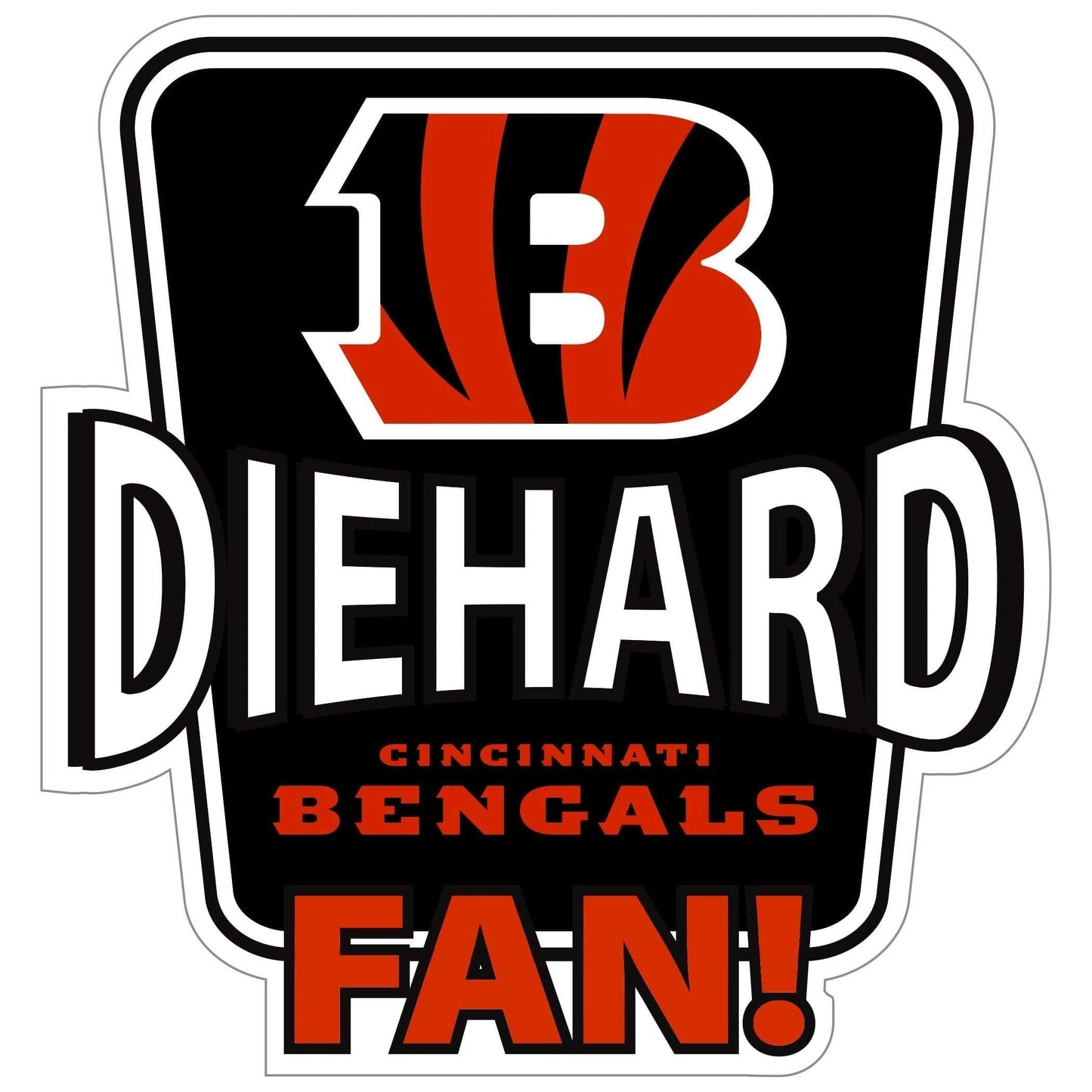 Cincinnati Bengals Die-Hard Fan Auto Decal - Cincinnati Bengals - Flyclothing LLC