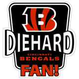 Cincinnati Bengals Die-Hard Fan Auto Decal - Cincinnati Bengals
