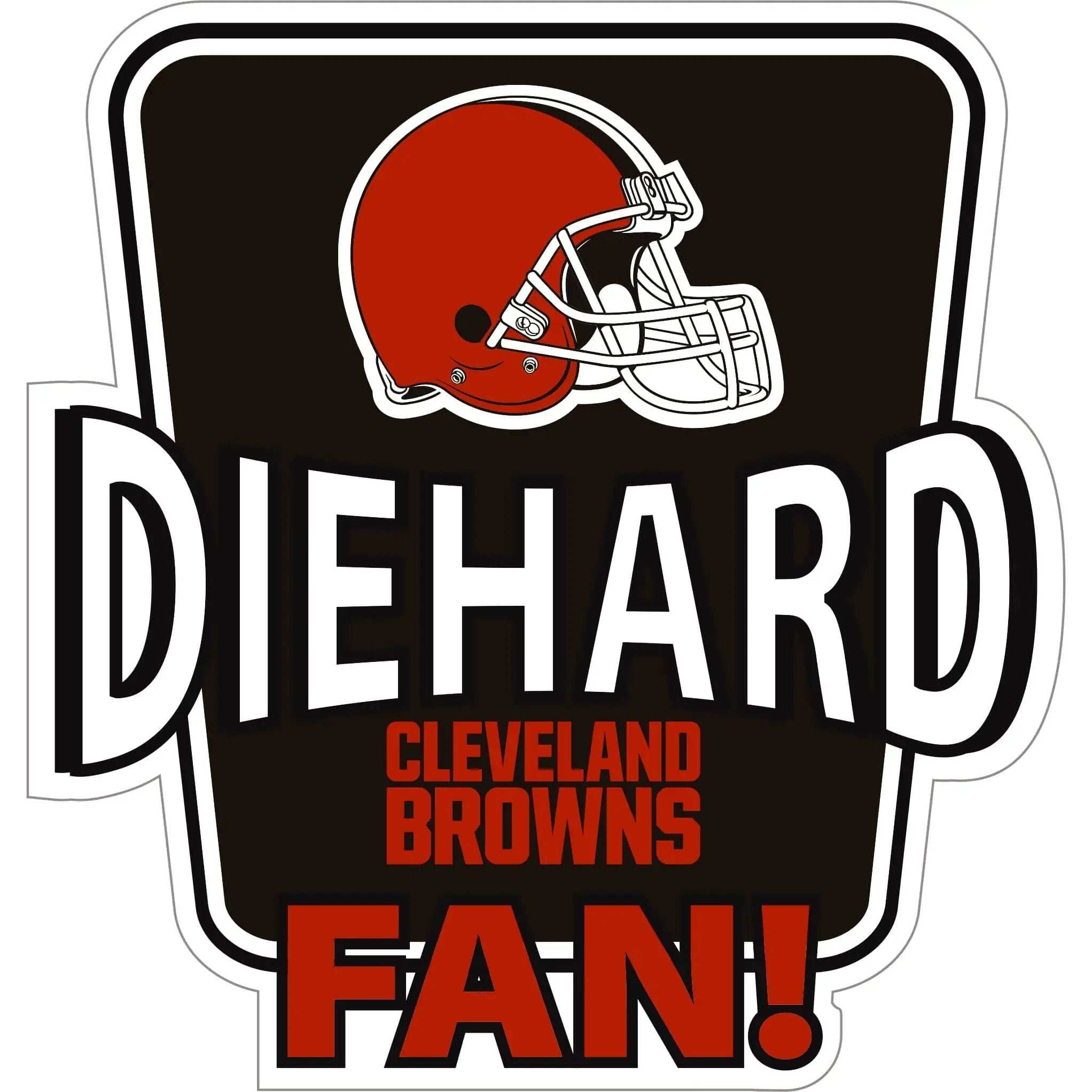Cleveland Browns Die-Hard Fan Auto Decal - Cleveland Browns - Flyclothing LLC