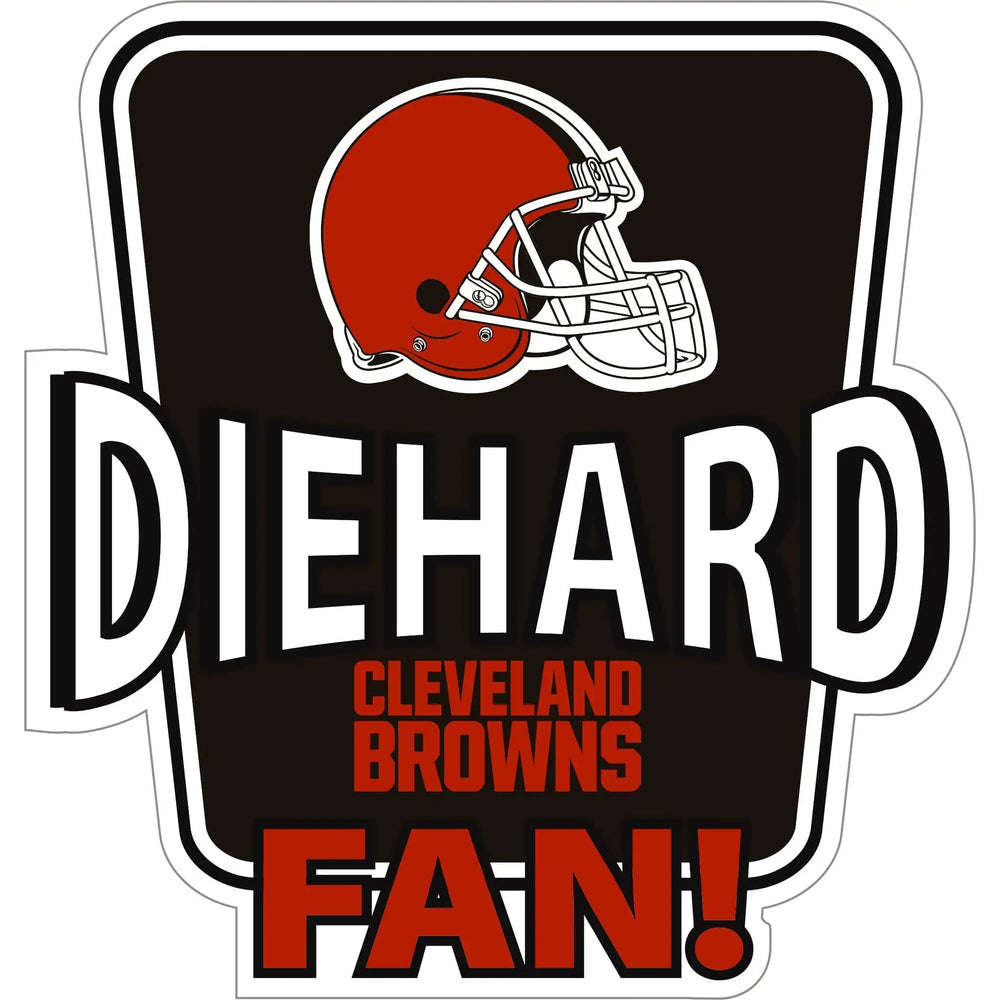 Cleveland Browns Die-Hard Fan Auto Decal - Cleveland Browns