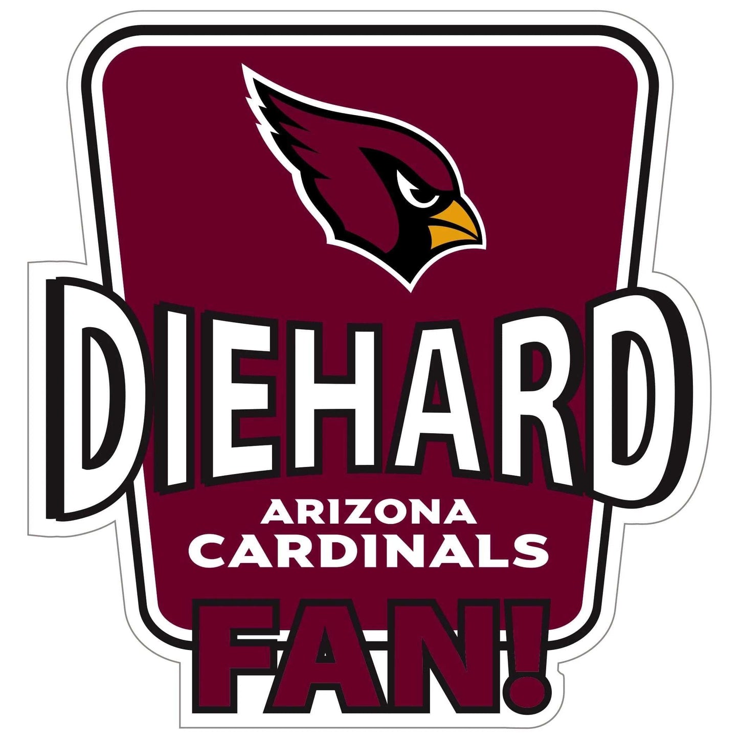 Arizona Cardinals Die-Hard Fan Auto Decal - Arizona Cardinals - Flyclothing LLC