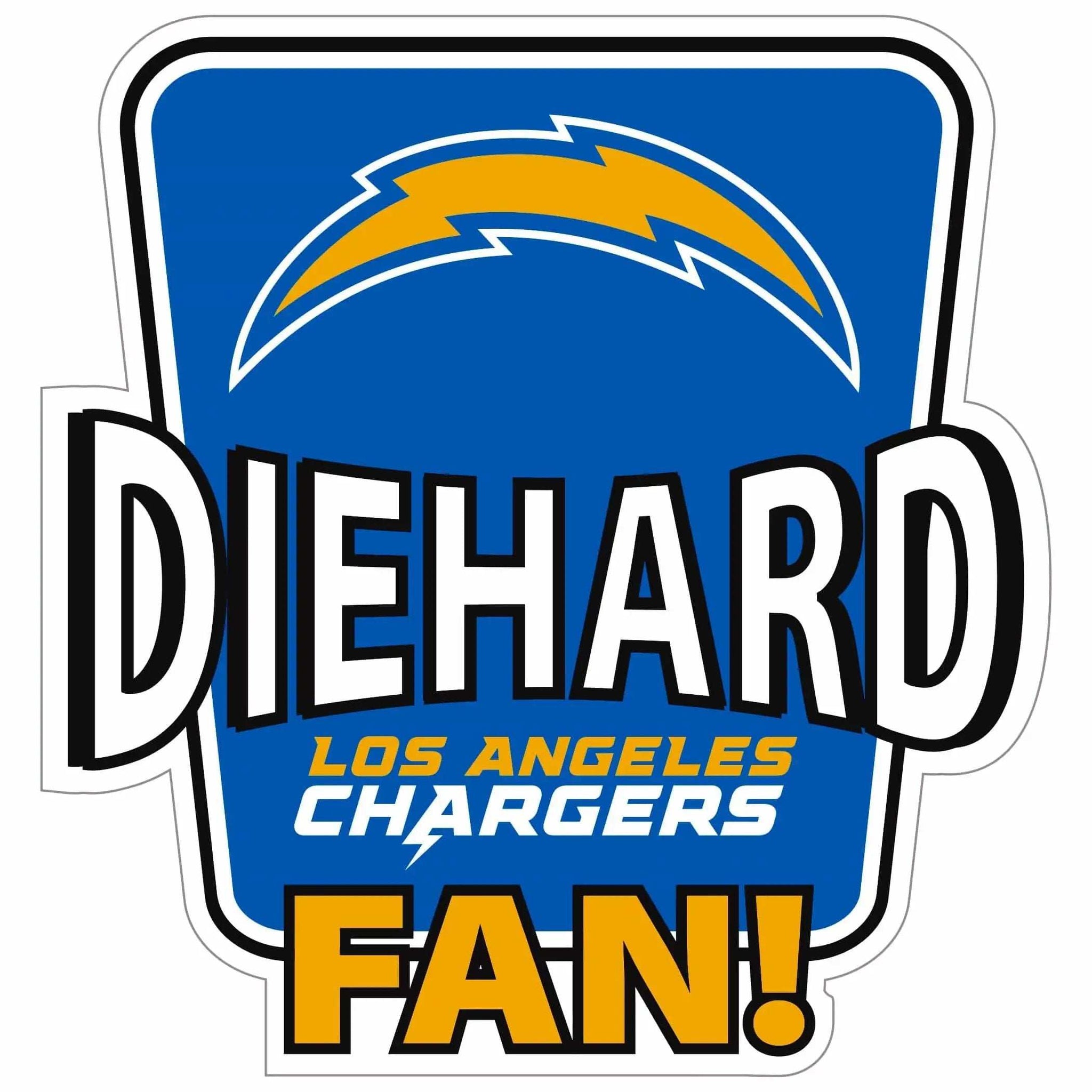 Los Angeles Chargers Die-Hard Fan Auto Decal - Los Angeles Chargers - Flyclothing LLC