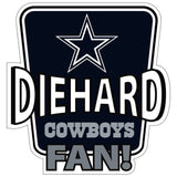 Dallas Cowboys Die-Hard Fan Auto Decal - Dallas Cowboys