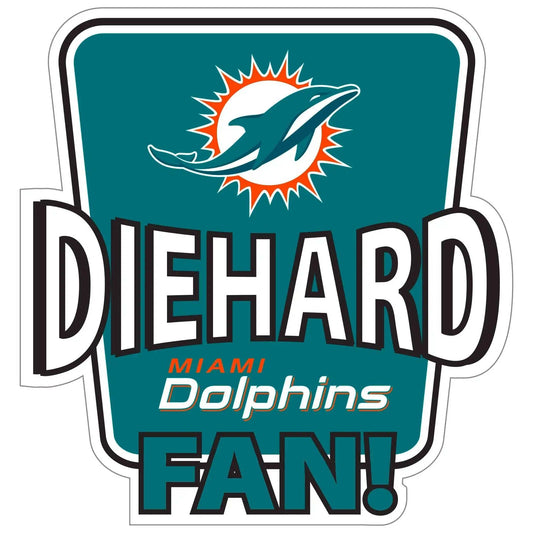 Miami Dolphins Die-Hard Fan Auto Decal - Miami Dolphins - Flyclothing LLC