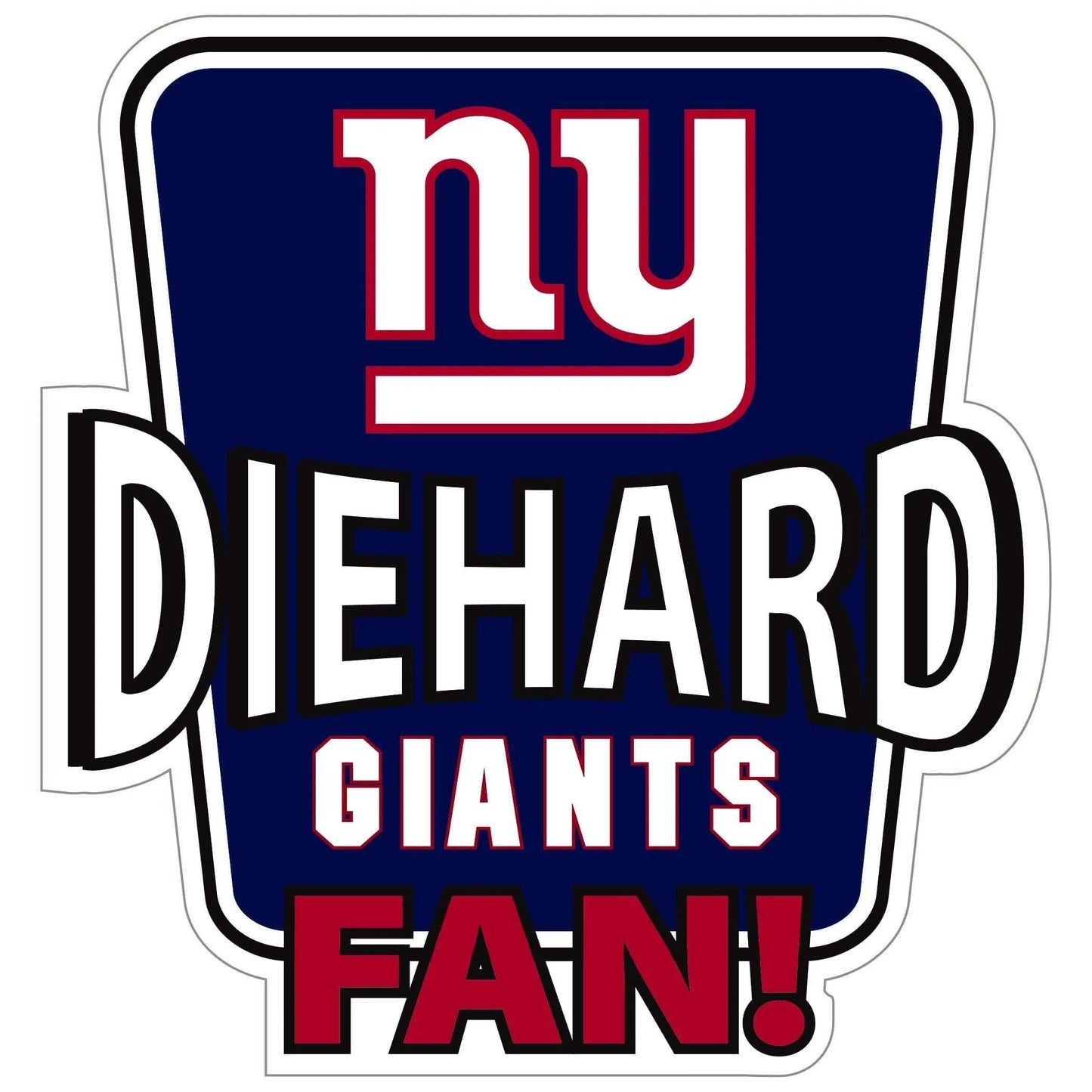 New York Giants Die-Hard Fan Auto Decal - New York Giants - Flyclothing LLC