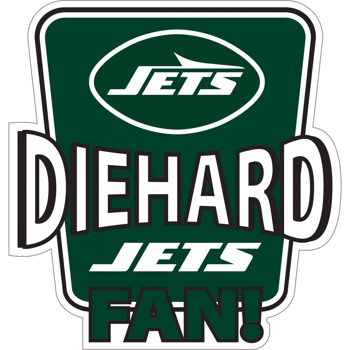 New York Jets Die-Hard Fan Auto Decal - New York Jets - Flyclothing LLC