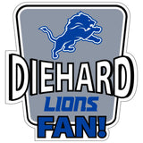 Detroit Lions Die-Hard Fan Auto Decal - Detroit Lions