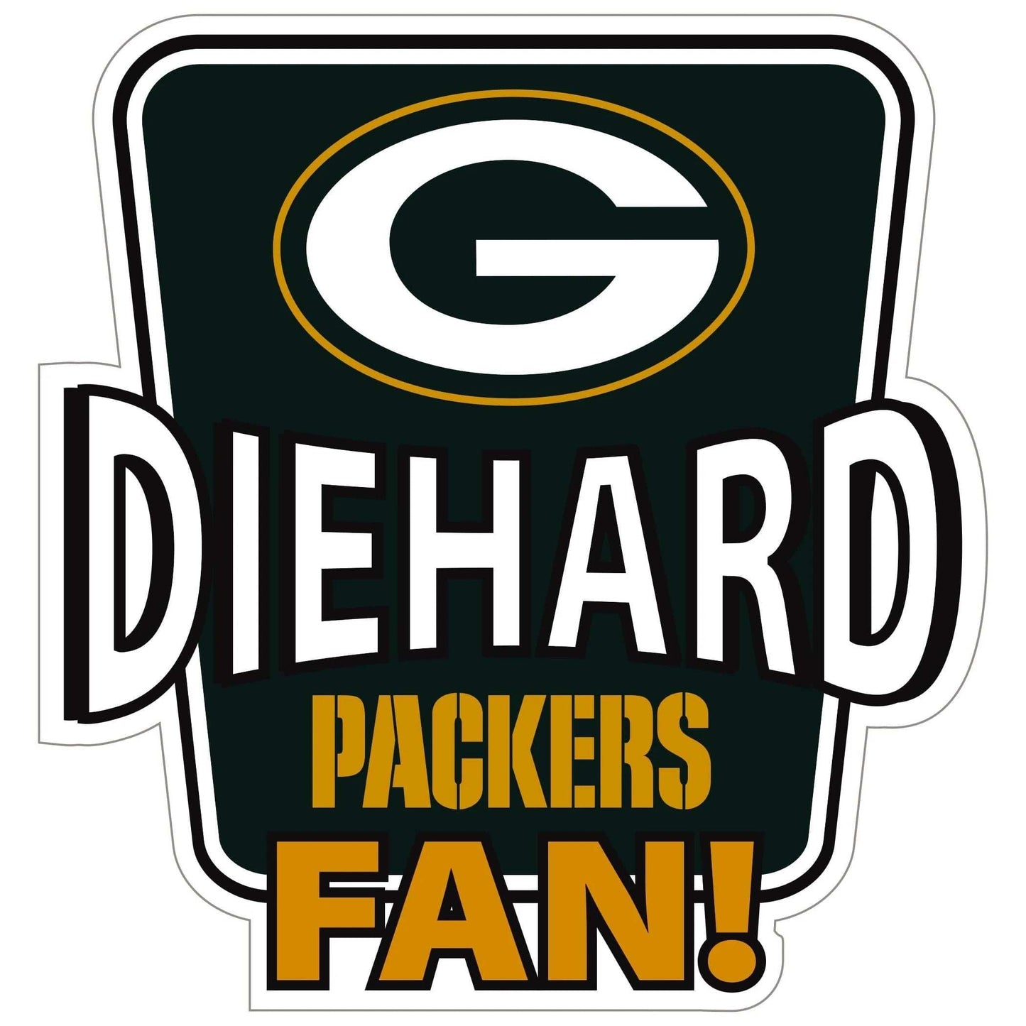 Green Bay Packers Die-Hard Fan Auto Decal - Green Bay Packers - Flyclothing LLC