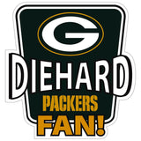 Green Bay Packers Die-Hard Fan Auto Decal - Green Bay Packers
