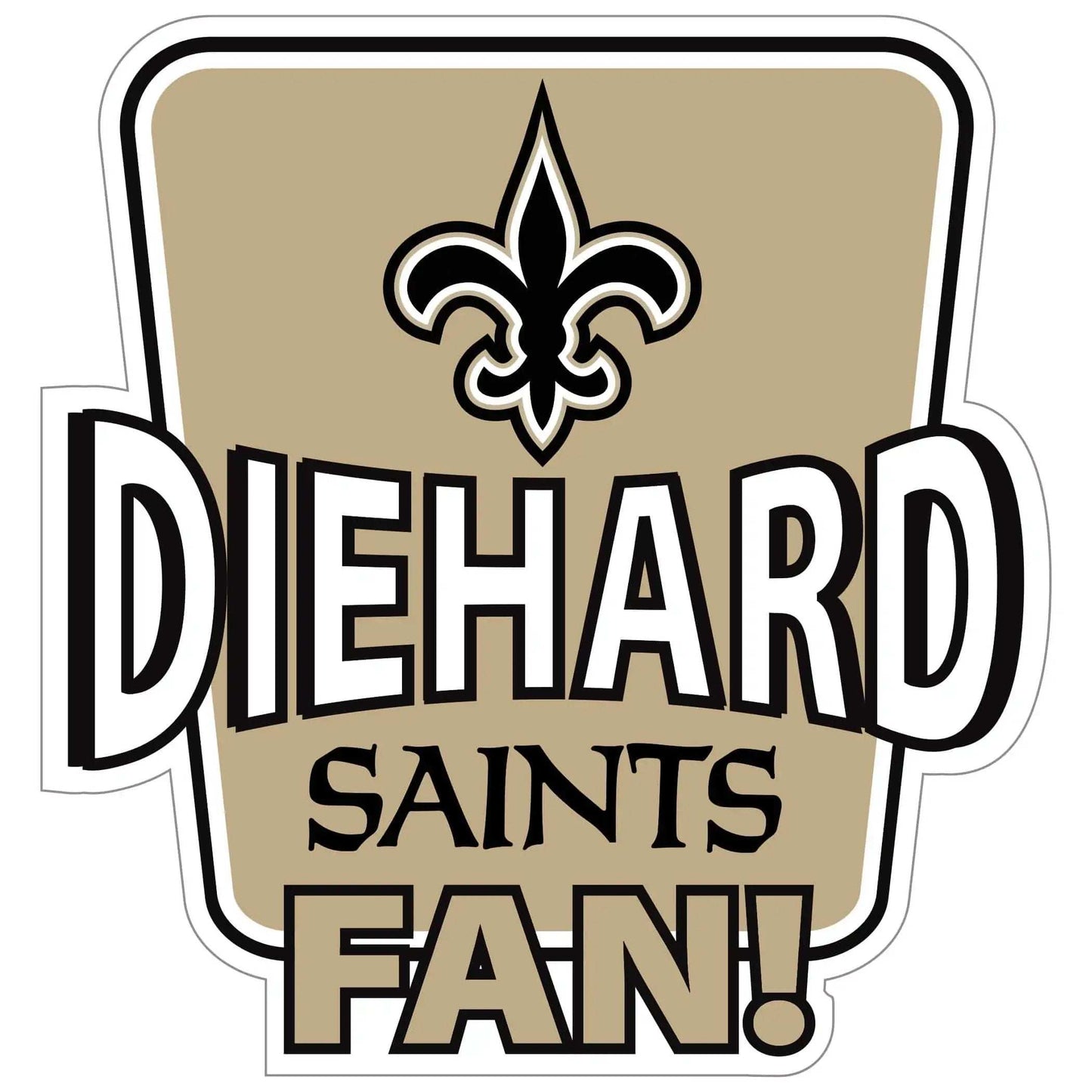 New Orleans Saints Die-Hard Fan Auto Decal - New Orleans Saints - Flyclothing LLC