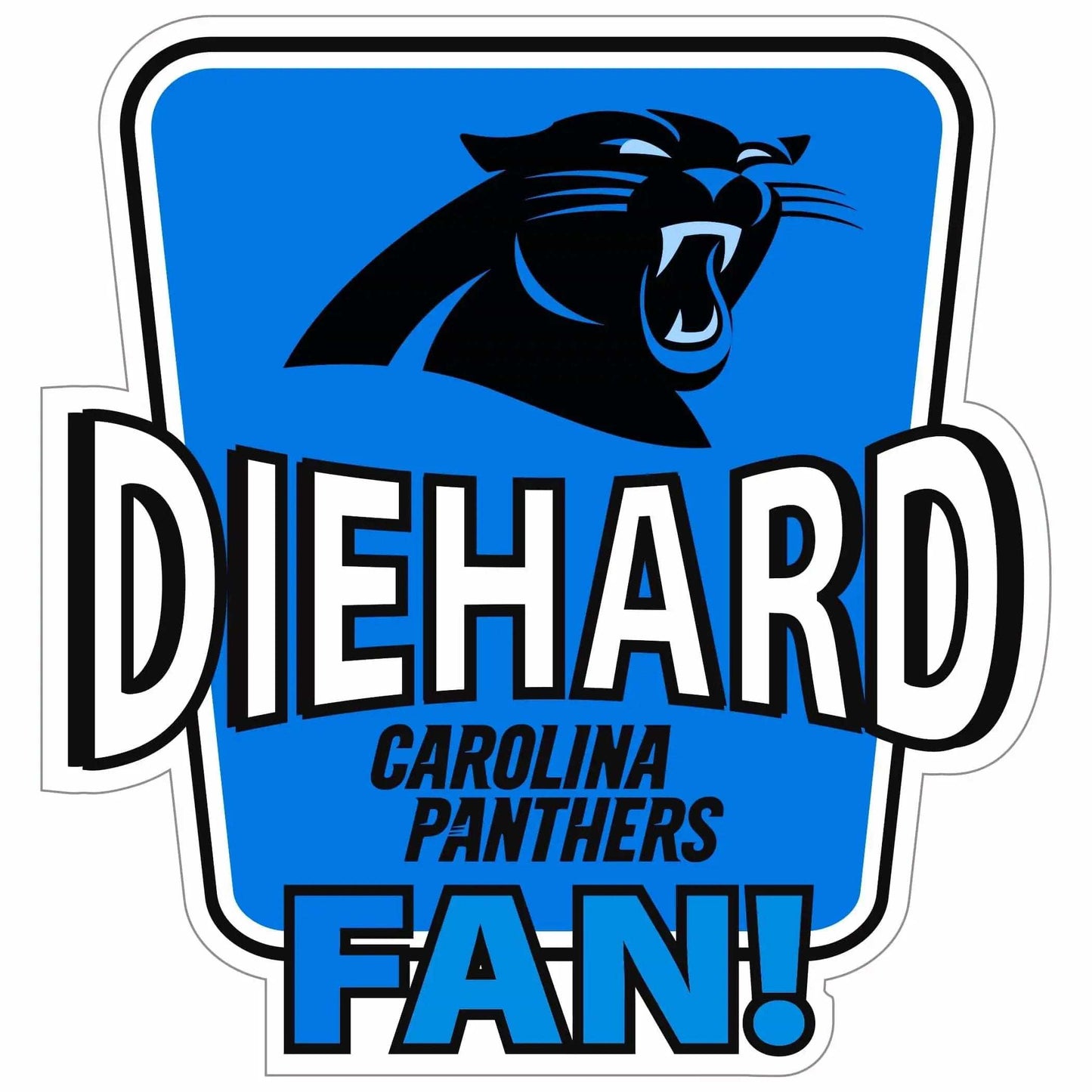 Carolina Panthers Die-Hard Fan Auto Decal - Carolina Panthers - Flyclothing LLC