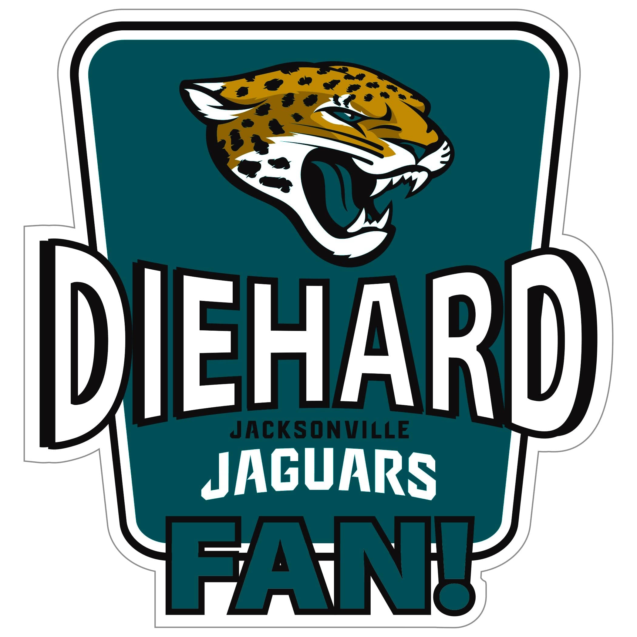 Jacksonville Jaguars Die-Hard Fan Auto Decal - Jacksonville Jaguars