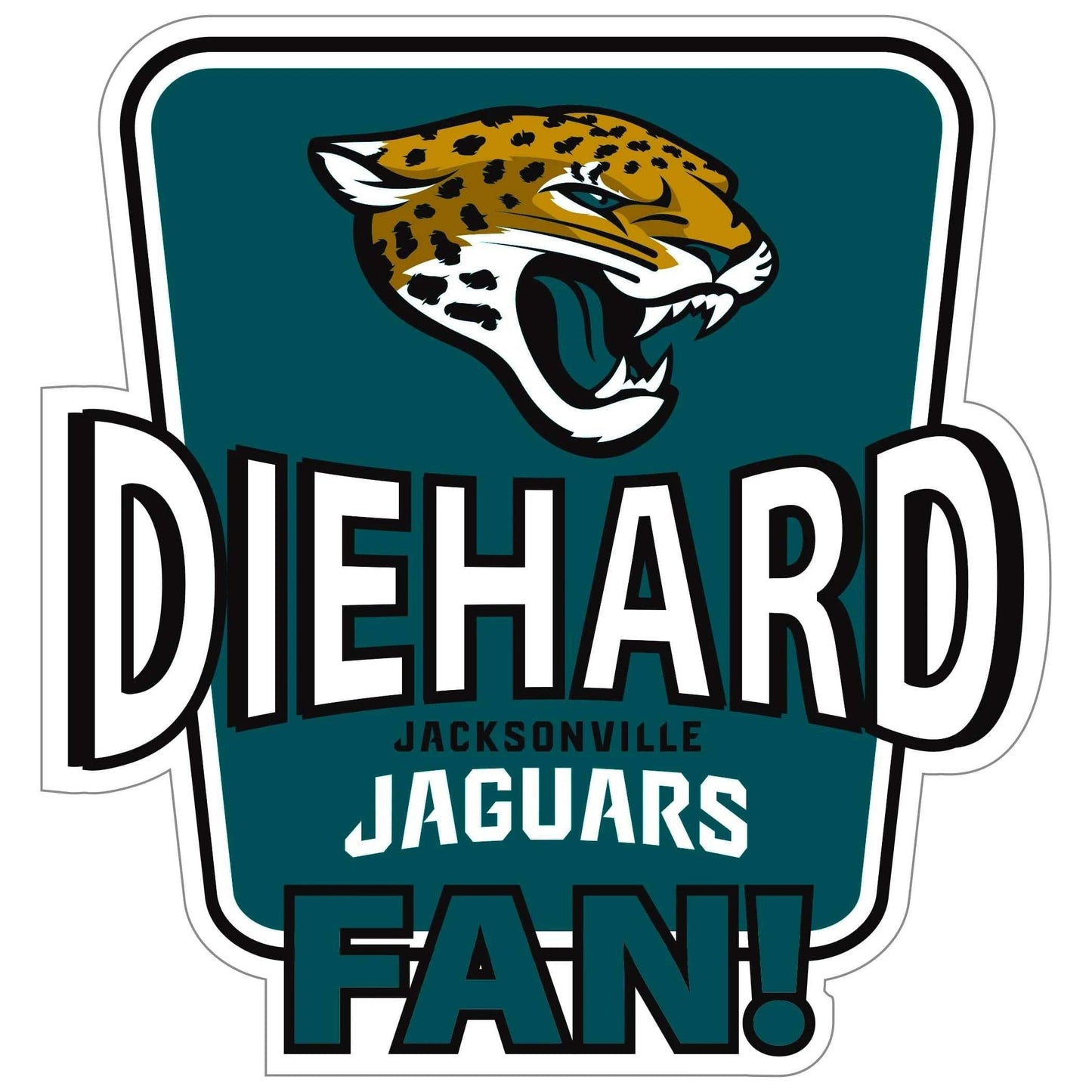 Jacksonville Jaguars Die-Hard Fan Auto Decal - Jacksonville Jaguars - Flyclothing LLC