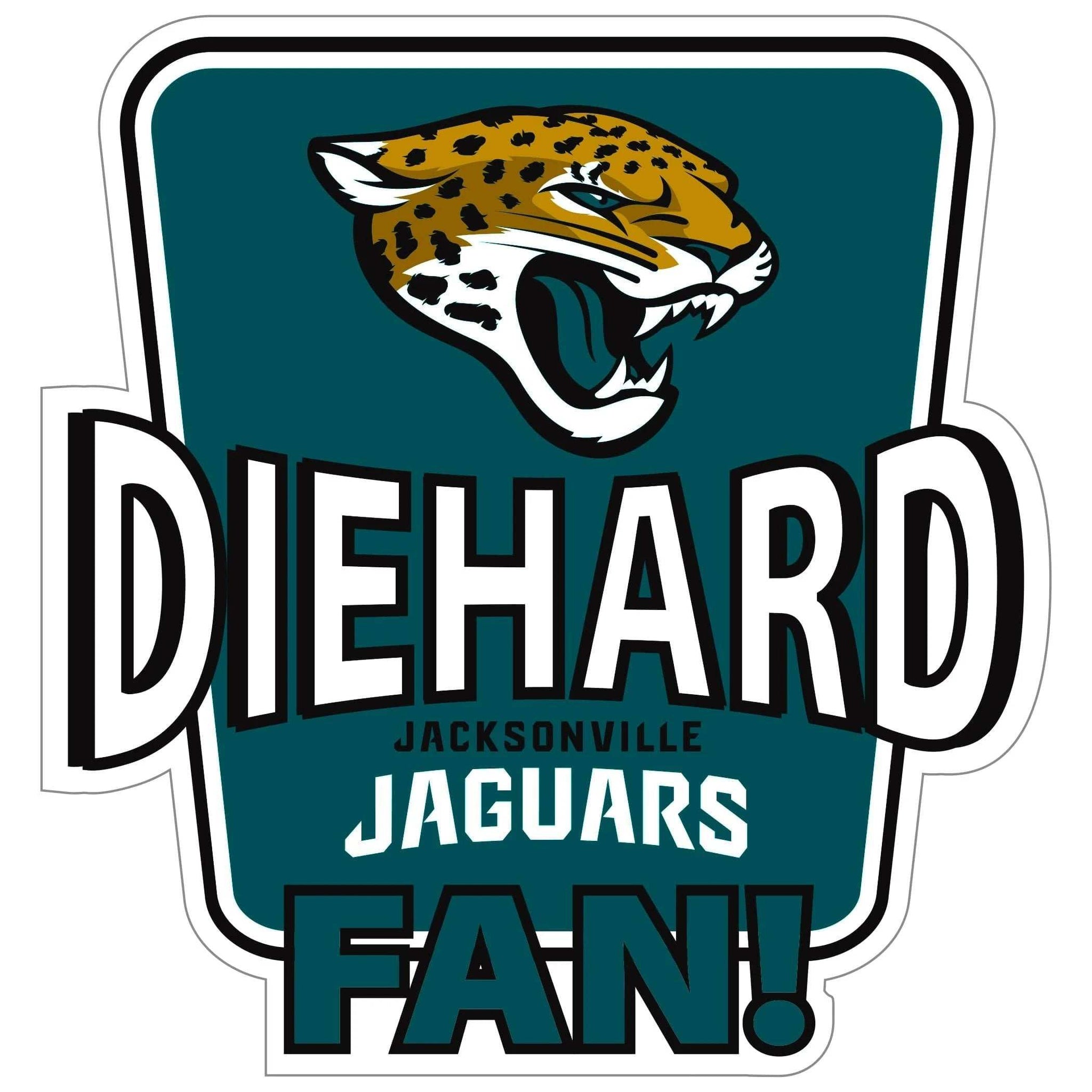 Jacksonville Jaguars Die-Hard Fan Auto Decal - Jacksonville Jaguars - Flyclothing LLC