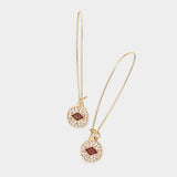 Crystal Pave Evil Eye Drop Earrings - Madeline Love - Flyclothing LLC