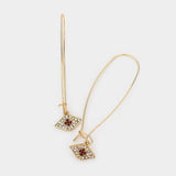 Crystal Pave Evil Eye Drop Earrings - Madeline Love - Flyclothing LLC