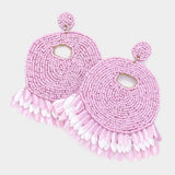 Felt Back Beaded Dangle Earrings - Madeline Love - Flyclothing LLC