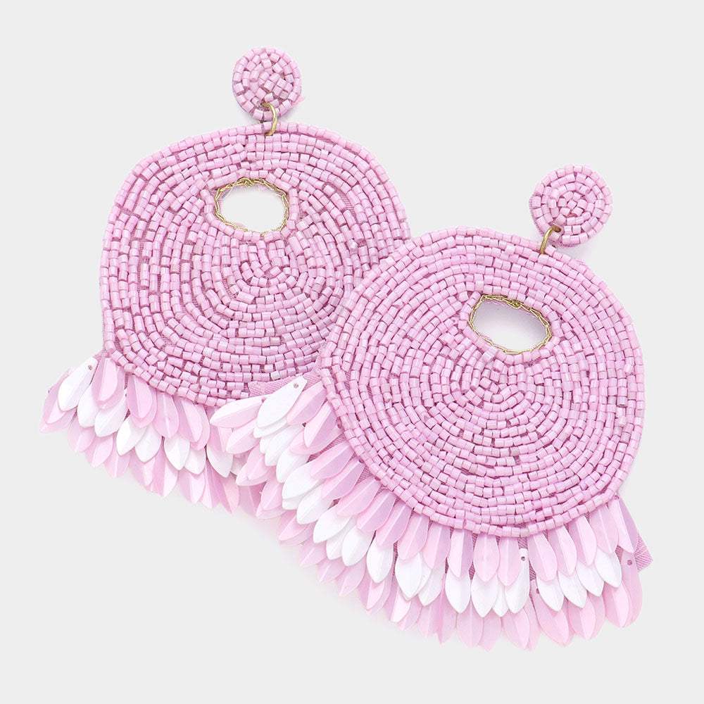 Felt Back Beaded Dangle Earrings - Madeline Love - Flyclothing LLC