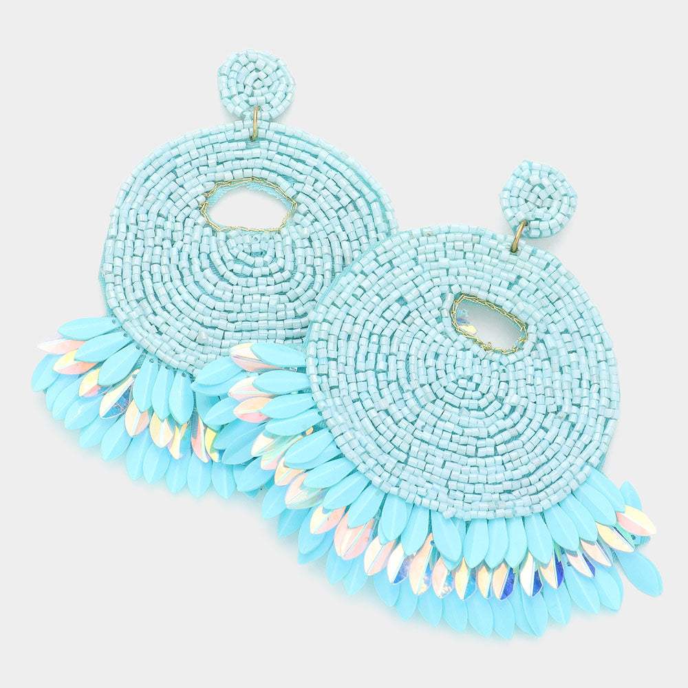 Felt Back Beaded Dangle Earrings - Madeline Love - Flyclothing LLC