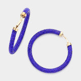 Rhinestone Pave Hoop Earrings - Madeline Love - Flyclothing LLC