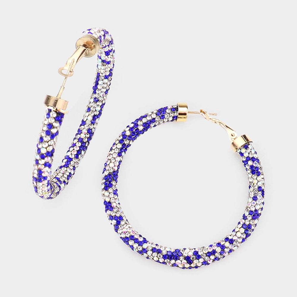 Rhinestone Pave Hoop Earrings - Madeline Love - Flyclothing LLC