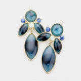 Oval Resin Rhinestone Dangle Earrings - Madeline Love - Flyclothing LLC