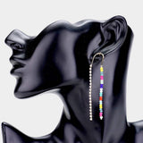 Rhinestone Bead long Drop Earrings - Madeline Love - Flyclothing LLC