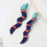 Felt Back Seed Beaded Snake Earrings - Madeline Love - Flyclothing LLC