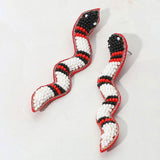 Felt Back Seed Beaded Snake Earrings - Madeline Love - Flyclothing LLC