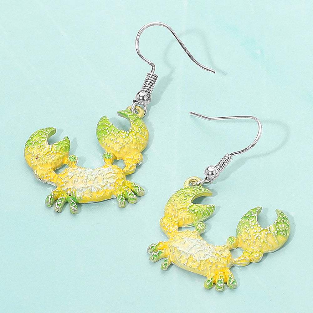 Colored Metal Crab Dangle Earrings - Madeline Love - Flyclothing LLC