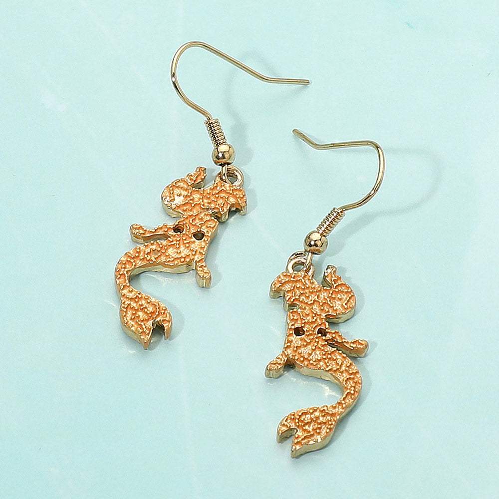 Colored Metal Mermaid Dangle Earrings - Madeline Love - Flyclothing LLC
