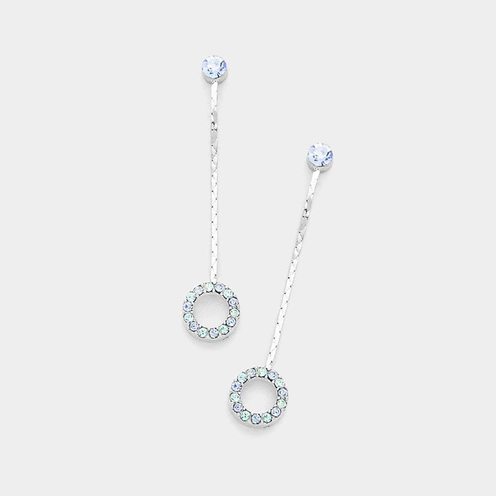 Crystal Circle Dangle Drop Earrings - Madeline Love - Flyclothing LLC